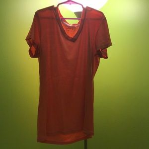 orange workout short sleeve shirt